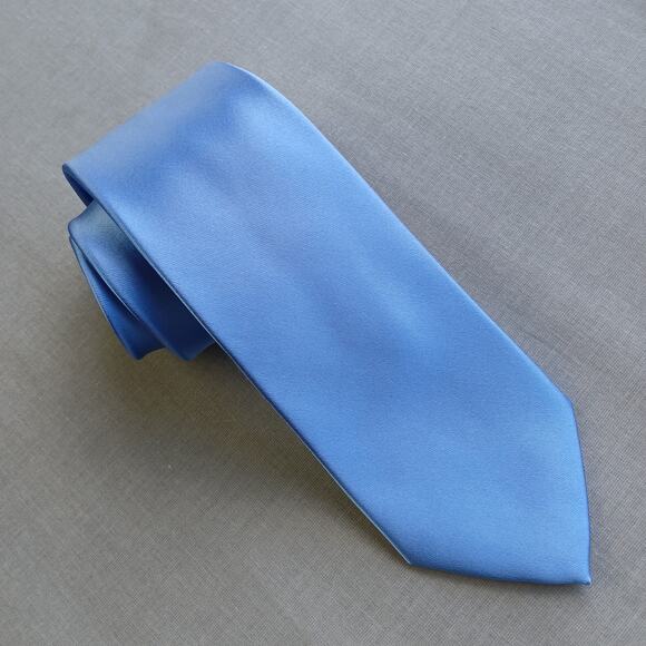 Croft & Barrow Light Blue Satin Necktie 60" L 2.5" W polyester - Picture 8 of 8